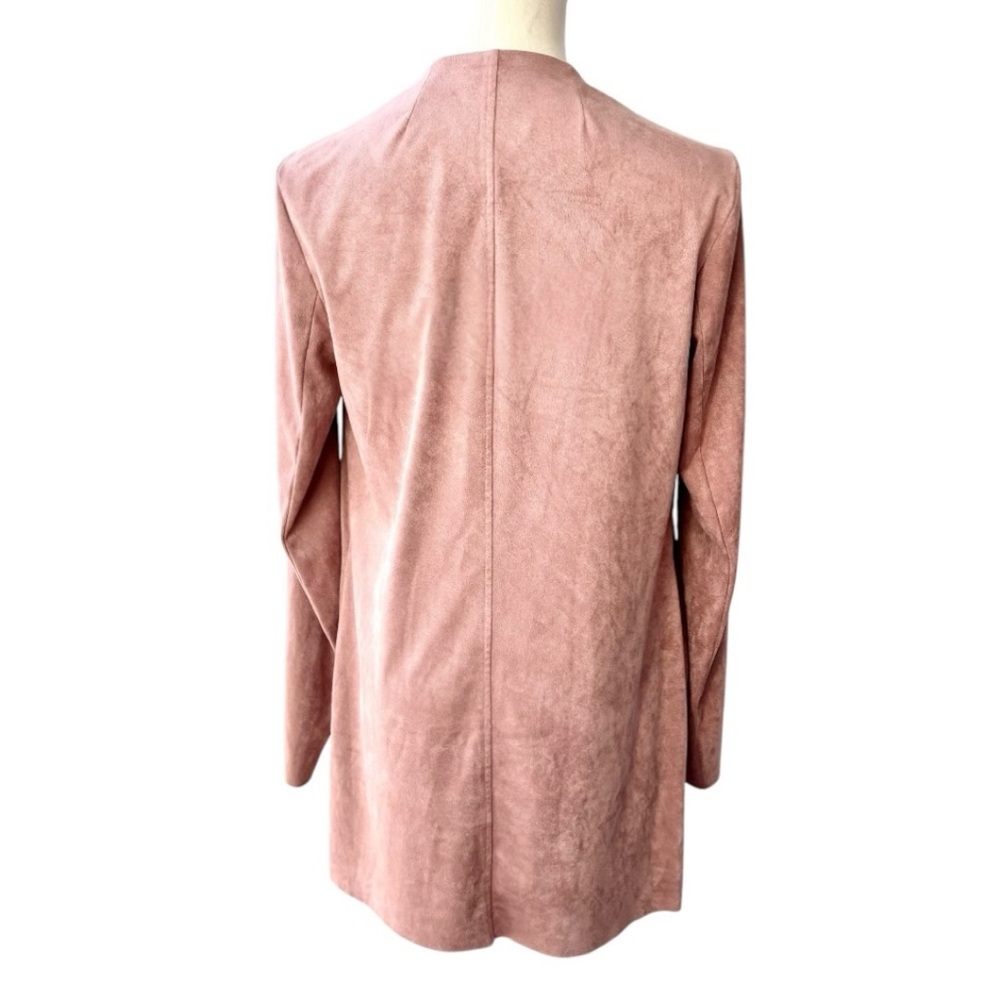 KUT From The Kloth Faux Suede Draped Waterfall Cardigan Dusty Rose Pink Soft XS - Picture 4 of 12